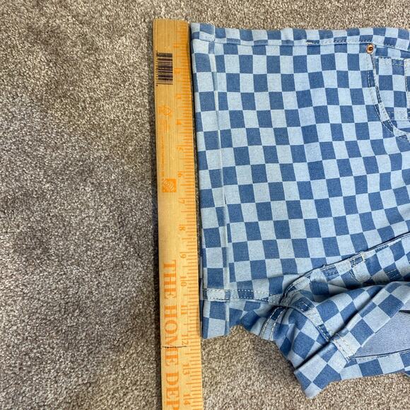 Y2K 00s streetwear grunge Checkerboard Highwaisted Corset Short sz 11 Festival - Picture 5 of 12